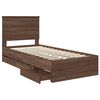 vidaXL Bed Frame with Drawer Brown Oak 90 x 200 cm Engineer Wood