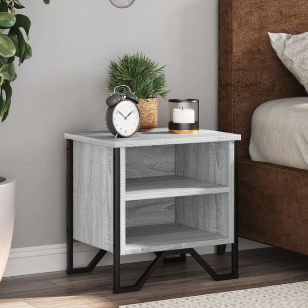 vidaXL Bedside Cabinet Grey Sonoma 40x30x40 cm Engineered Wood