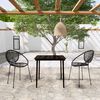 vidaXL 3 Piece Garden Dining Set Black