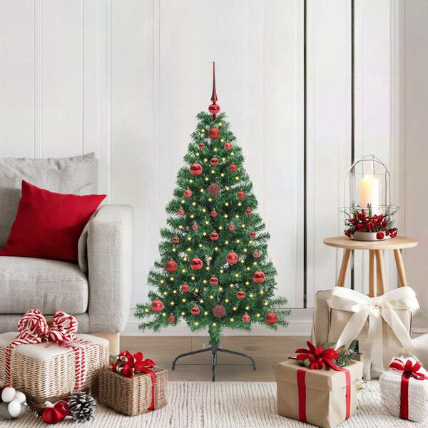 vidaXL Artificial Pre-lit Christmas Tree Green 120 cm PVC