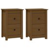 vidaXL Bedside Cabinets 2 pcs Honey Brown 40x35x61,5 cm Solid Wood Pine