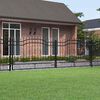 vidaXL Fence Gate KAMPEN with Spear Top Black 394.5x125 cm Steel