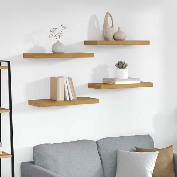 vidaXL Wall Shelf 4 pcs Beige 60 x 23 x 4 cm Engineered Wood