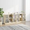 vidaXL Bookcase with Doors Sonoma Oak 204x37x75 cm Engineered Wood