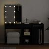 vidaXL LED Dressing Table Black oak 140 x 40 x 140 cm Engineered Wood