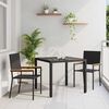 vidaXL Garden Dining Set 3 pcs Black Poly Rattan