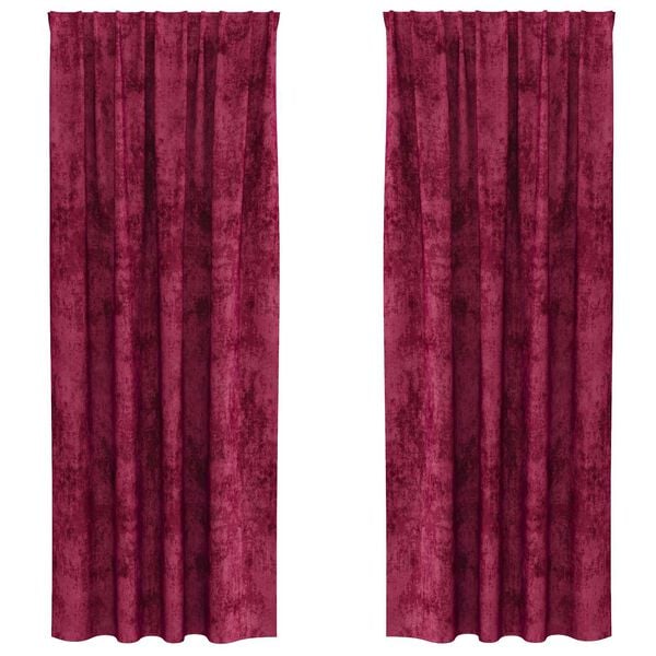 vidaXL Velvet Curtains 2 pcs Wine red 225 x 140 cm Velvet