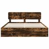 vidaXL Bed Frame Smoked Oak 200 x 200 cm Solid Pine Wood
