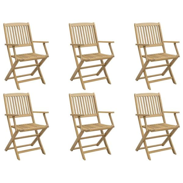 vidaXL Folding Garden Chairs 6 pcs 54.5x58x90 cm Solid Wood Acacia