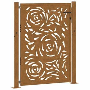 vidaXL Garden Gate 100x125 cm Weathering Steel Flame Design