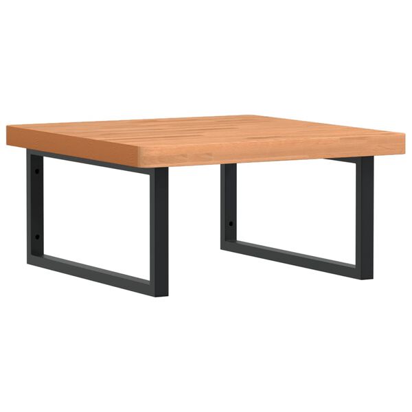 vidaXL Basin Shelf Wall Mounted Steel and Solid Wood Beech