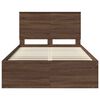 vidaXL Bed Frame with Headboard Brown Oak 120 x 190 cm Solid Pine Wood
