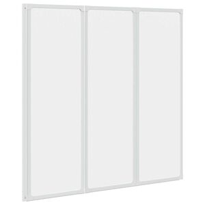 vidaXL Bath Screen Folding Frosted 120 x 117 cm Aluminium & PP Panel