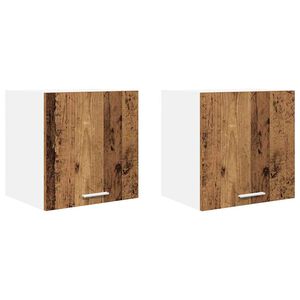 vidaXL Hanging Cabinet 2 pcs Old Wood and White 40 x 31 x 40 cm