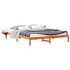 vidaXL Bed Frame with Side Tables Wax Brown 200 x 210 cm