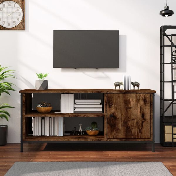 vidaXL TV Cabinet Smoked Oak 100x40x45 cm Engineered Wood