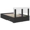 vidaXL Bed Frame with Headboard Black 120 x 200 cm Engineered Wood