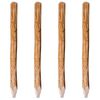vidaXL Pointed Fence Posts 4 pcs Hazel Wood 120 cm