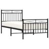vidaXL Metal Bed Frame without Mattress with Footboard Black 90x200cm