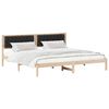vidaXL Bed Frame with Headboard Black 200 x 200 cm Solid Pine Wood