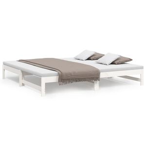 vidaXL Pull-out Day Bed without Mattress White 2x(100x200) cm