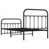 vidaXL Metal Bed Frame without Mattress with Footboard Black 100x190cm