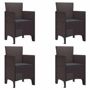 vidaXL Garden Chair 4 pcs Brown 53 x 49 x 85 cm PP