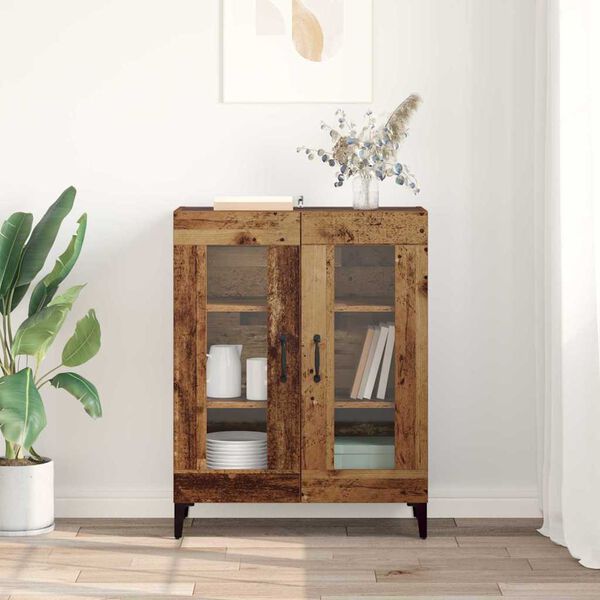 vidaXL Sideboard Old Wood 69.5 x 34 x 90 cm Engineered Wood and Iron