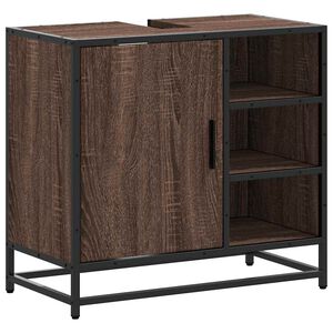 vidaXL Bathroom Sink Cabinet Brown Oak 65x33x60 cm Engineered Wood