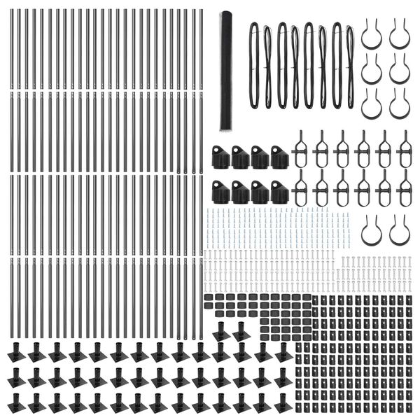 vidaXL Fence Post Grey 100 x 1.4 m (25 mm mesh) Steel and PVC