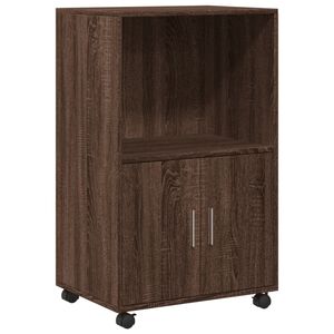 vidaXL Rolling&nbsp;Cabinet Brown Oak 55x40x91 cm Engineered Wood