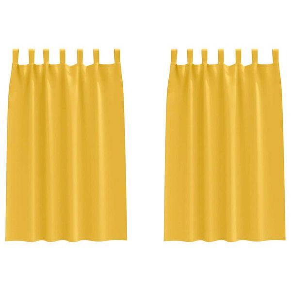 vidaXL Blackout Curtains with Rings 2 pcs Mustard Yellow 175 x 140 cm