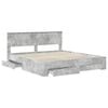 vidaXL Bed Frame Concrete Grey 200 x 200 cm Engineered Wood