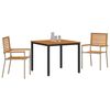 vidaXL Garden Dining Set 3 pcs Beige and Brown 90 x 90 x 75 cm