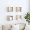 vidaXL Wall Cube Shelves 4 pcs Sonoma Oak 26x15x26 cm