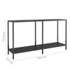 vidaXL Console Table Black 140x35x75.5 cm Tempered Glass