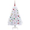 vidaXL Artificial Hinged Christmas Tree White 120 cm PVC and Steel