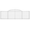 vidaXL Arched Gabion Baskets 17 pcs 300x30x80/100 cm Galvanised Iron