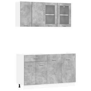 vidaXL Kitchen Unit Lyon 4 pcs Concrete Grey Engineered Wood