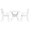 vidaXL Garden Table Set 3 pcs White Cast Aluminium
