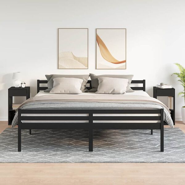 vidaXL Bedside Cabinets with Drawer 2 pcs Black Oak 35x34x66.5 cm