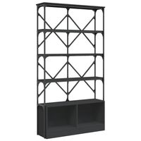 vidaXL Bookcase Black 100x26x180 cm Engineered Wood and Metal