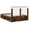 vidaXL Bed Frame Smoked Oak 160 x 200 cm Solid Pine Wood