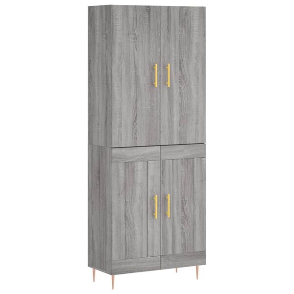 vidaXL Highboard Grey Sonoma 69.5x34x180 cm Engineered Wood