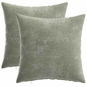 vidaXL Cushion Cover 2 pcs HEERLEN Green 35 x 35 cm Chenille Fabric