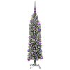 vidaXL Artificial Slim Christmas Tree Green and White 120 cm