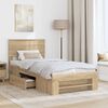 vidaXL Bed Frame with Headboard Sonoma Oak 90 x 200 cm Engineered Wood