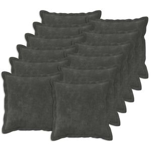 vidaXL Cushion with Pillow HOUTEN 12 pcs Anthracite Microfiber Fleece