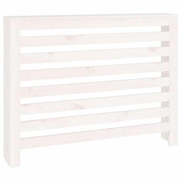 vidaXL Radiator Cover White 108.5x19x84 cm Solid Wood Pine
