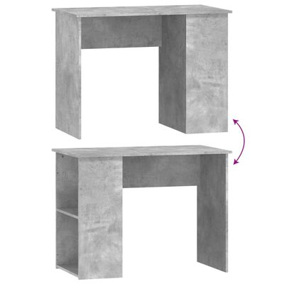 vidaXL Desk Concrete Grey 100x55x75 Engineered Wood